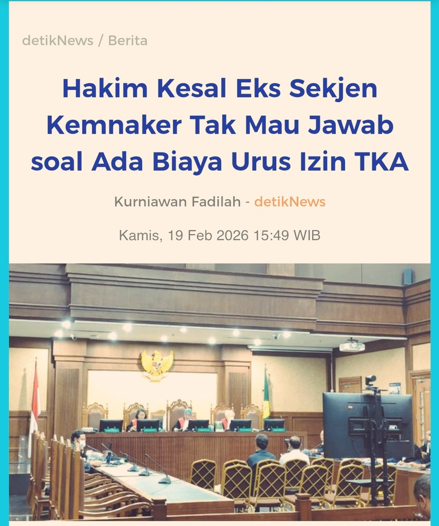 Sidang para banditt!!
Hahaha, Godaan TKA di eranya Jokowi memang mengiurkan, aliran cuanya mengalir deras.