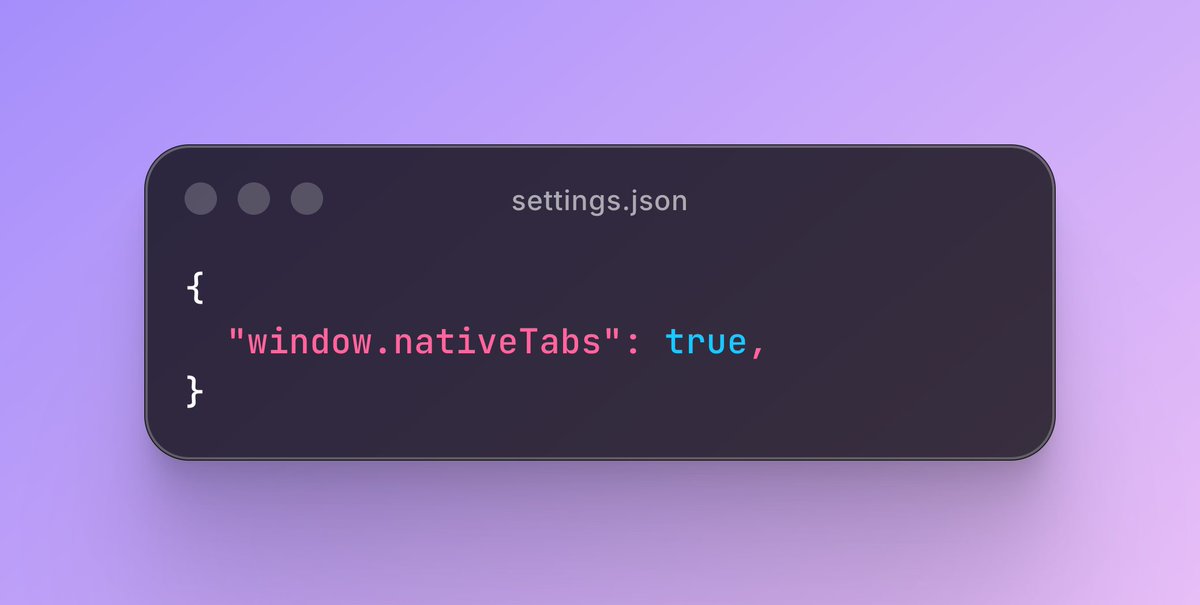 me_jd_solanki's tweet photo. I bet you don't use this @code setting and will love it 🫰🏻

Try `nativeTabs` if you open multiple VS Code windows (mac only)

Thank me later 😇 https://t.co/Ged3IDABMK