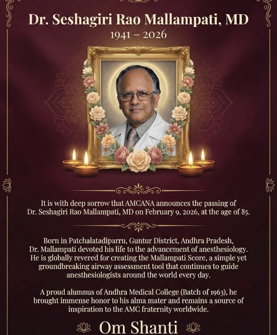 chugh28m's tweet photo. The Indian mind behind the anaesthesia Mallampati score.
His legacy lives on in every pre-operative airway  assesment https://t.co/4OGpAiZkm6