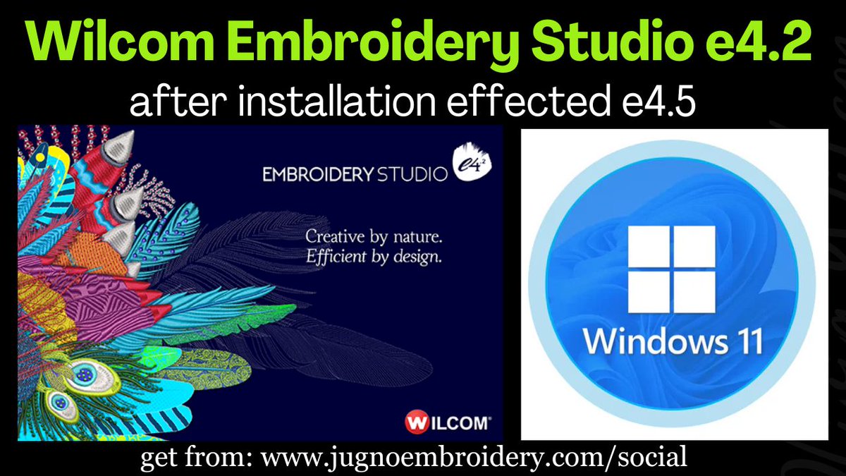 jugnocomputers's tweet photo. Wilcom Embroidery Studio e4.2 after installation effected e4.5 for Windows 11. get from https://t.co/6uf6wDZomS https://t.co/KIOgTMLYC7