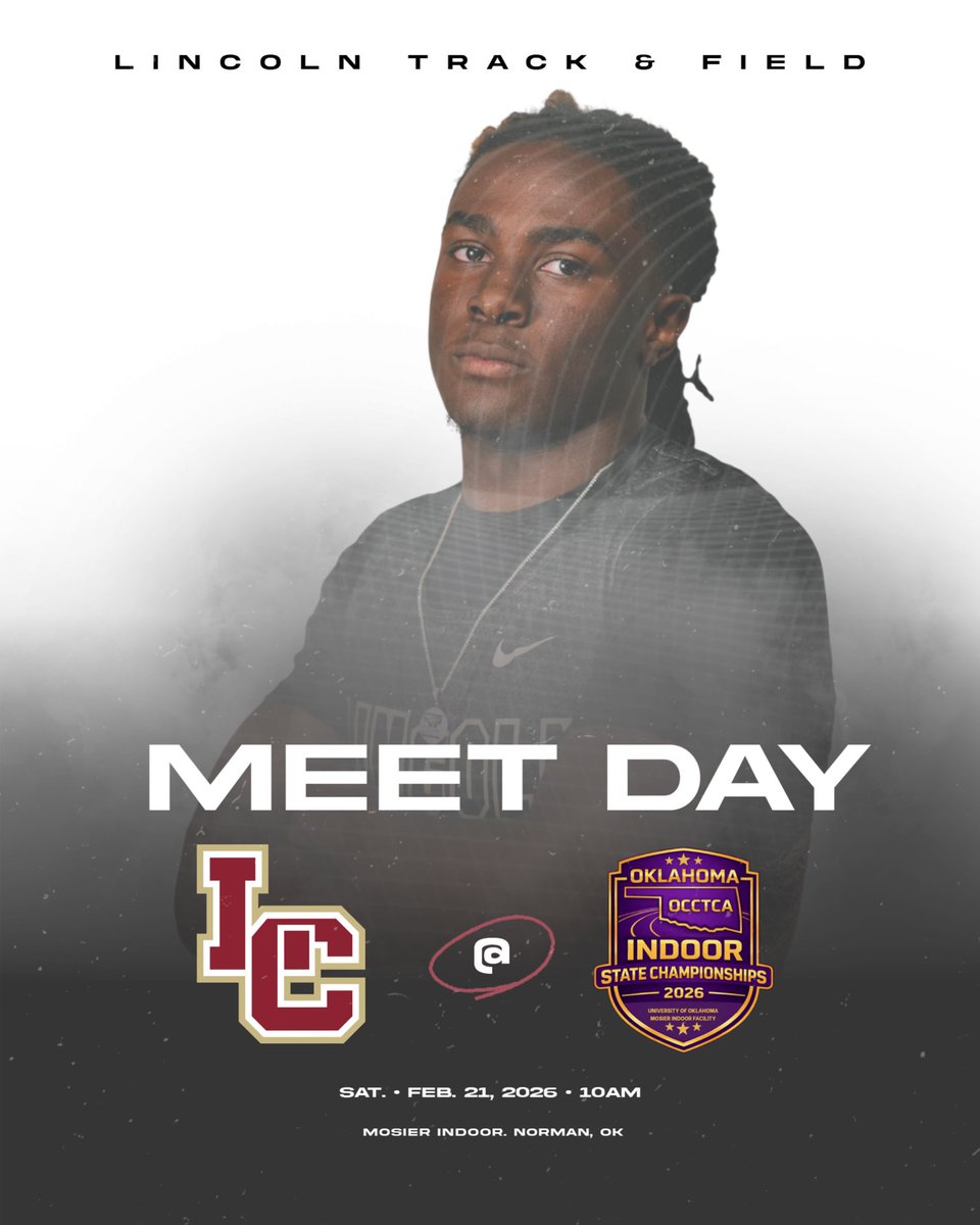 𝐎𝐂𝐂𝐓𝐂𝐀 𝐈𝐧𝐝𝐨𝐨𝐫 𝐒𝐭𝐚𝐭𝐞 𝐂𝐡𝐚𝐦𝐩𝐢𝐨𝐧𝐬𝐡𝐢𝐩
📆 Saturday, February 21st
⏰ Field 10 AM / Running noon 
📍 University of Oklahoma 
📶 Live results live.timinginc.com/meets/59892