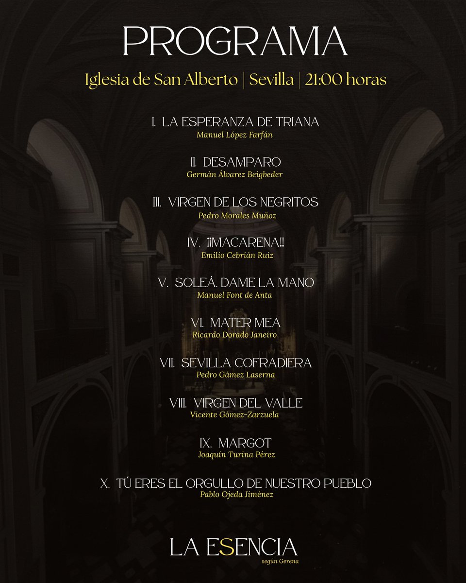 BM_Gerena's tweet image. ♥️ ¡Es hoy!

📀 #LaEsenciaSegúnGerena está a punto de convertirse en una realidad. 

🥰 Te esperamos en la iglesia de #SanAlberto para vivir un concierto único, con las marchas de siempre conformando un repertorio de primer nivel. 

📲 #SuenaGerena