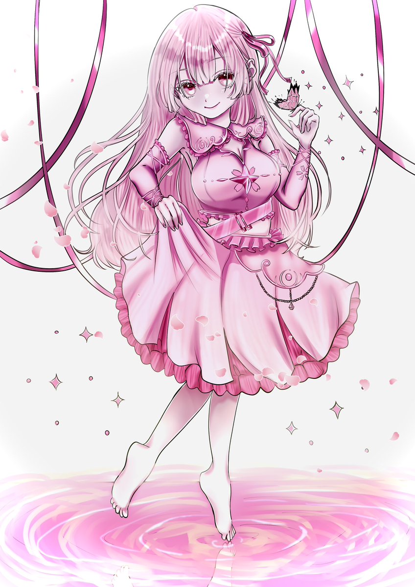 春先取りなピンクの女の子 オリジナルキャラクターです！ #有償依頼