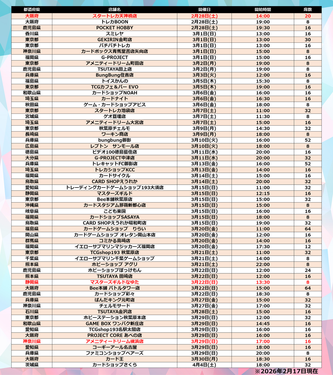 お知らせ】 プレイマット争奪戦『魔法科杯』の開催店舗の追加がござい