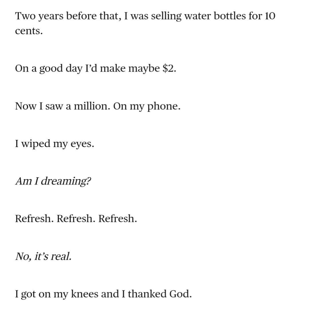 I got on my knees and I thank God.