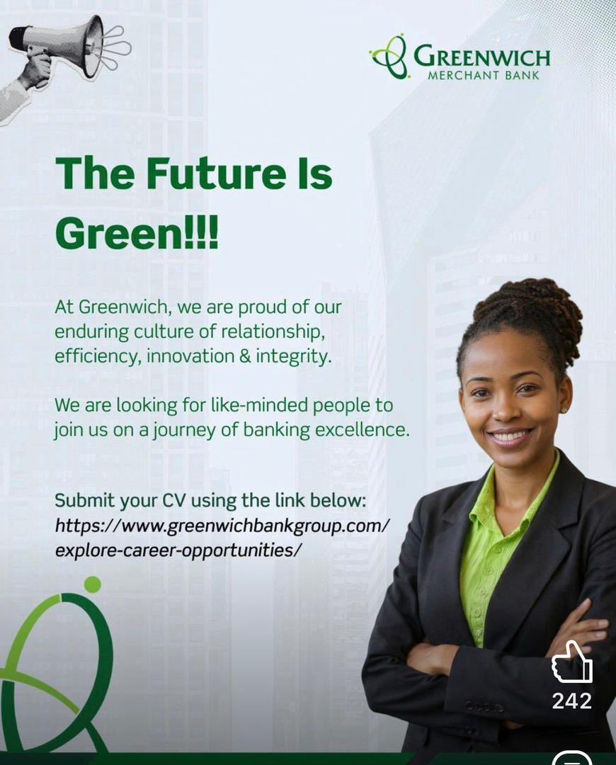 Use Saturday to apply for these two opportunities 

1. KPMG:
apps.ng.kpmg.com/careers/recrui…

2. Greenwich:
greenwichbankgroup.com/explore-career…