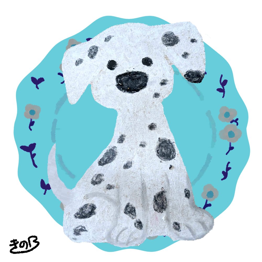 クレヨンで犬の絵を描いてます🦴
イヌ好きな人に届け〜！

#犬好きな人と繋がりたい 
#絵柄が好みって人にフォローされたい