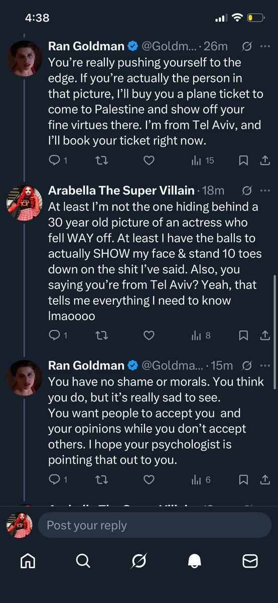 Since you wanna block/restrict me cause you can’t take the heat, Goldman, I’ll just screenshot the thread &amp; put it here
