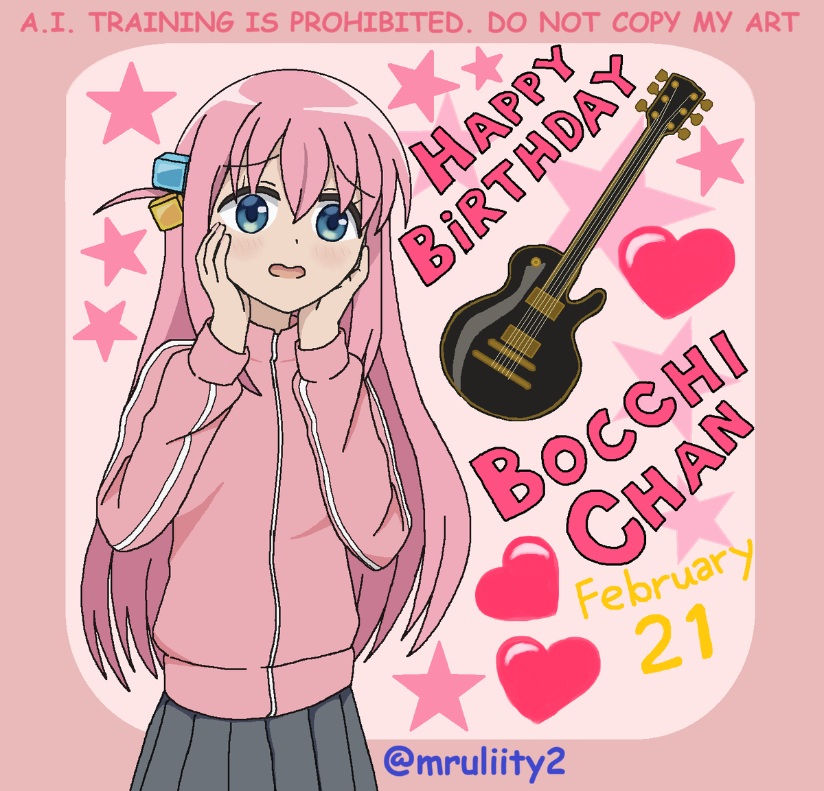 My Throwback Bocchi-chan Drawing, both variants i hope you