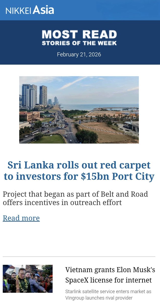 munza14's tweet image. My story on @PortCityColombo was one of @NikkeiAsia's most read stories this week 🙏🏽

It gained traction because Port City isn’t just a Sri Lanka story, but it’s about where South Asia fits in a shifting global economy, 

asia.nikkei.com/spotlight/belt…

#LKA #SriLanka #PortCityColombo