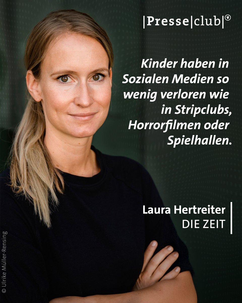 ARD_Presseclub's tweet photo. In sozialen Netzwerken mische sich Spielerisches mit Abscheulichem, Entdeckungen mit Gehirnwäsche, Verbundenheit mit Missbrauch, sagt @LauraHertreiter (@zeitonline) und fordert eine Altersbeschränkung zum Schutz von Minderjährigen. Was denken Sie? #Presseclub https://t.co/EWlAxO95RB