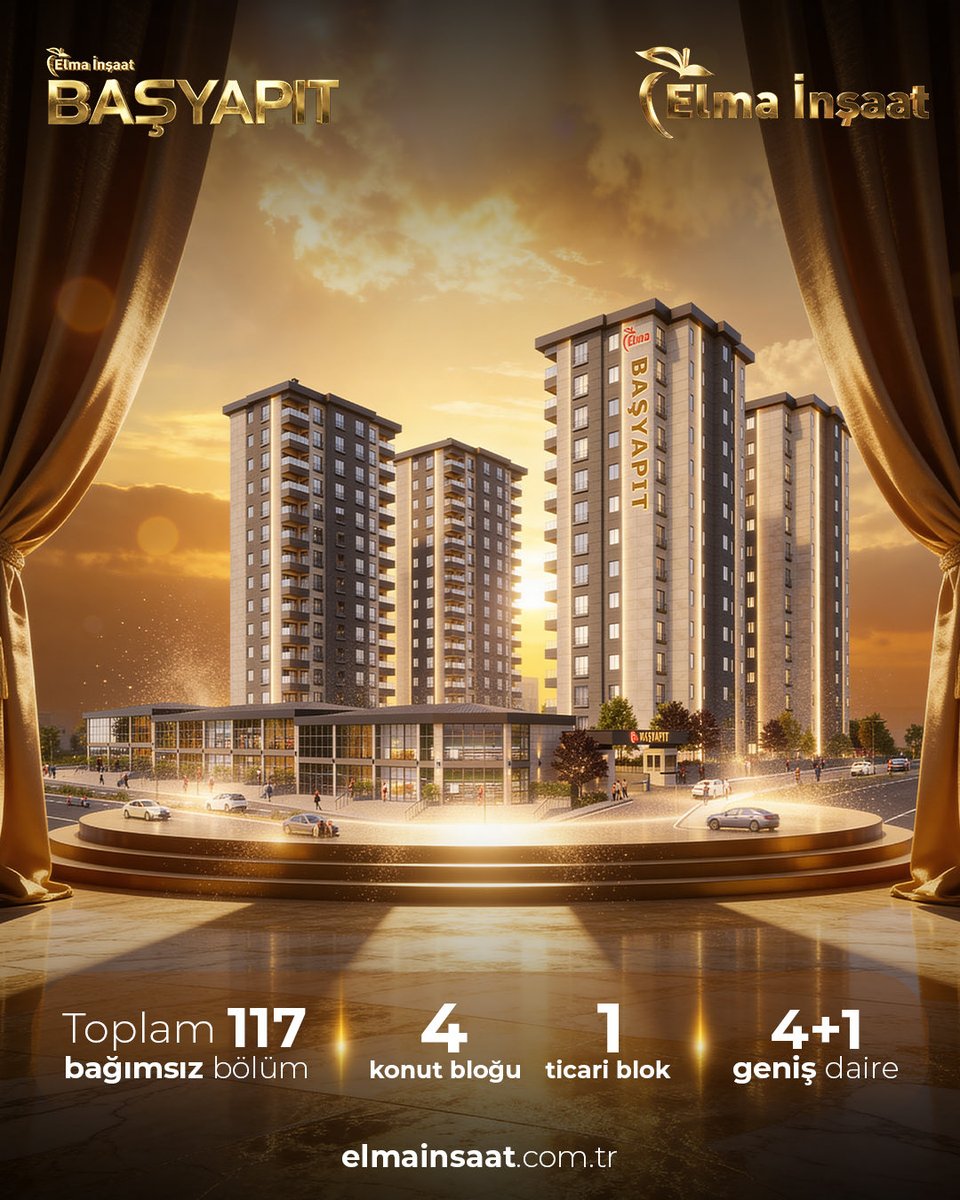 Şehrin yeni BAŞYAPIT’ı yükseliyor… ✨
Elma İnşaat kalitesiyle tasarlanan proje; modern mimarisi, güçlü altyapısı ve geniş yaşam alanlarıyla fark yaratıyor.

🏢 Toplam 117 bağımsız bölüm
🏙 4 konut bloğu
🏬 1 ticari blok
🏡 4+1 geniş daire seçenekleri

#Elmaİnşaat #Başyapıt