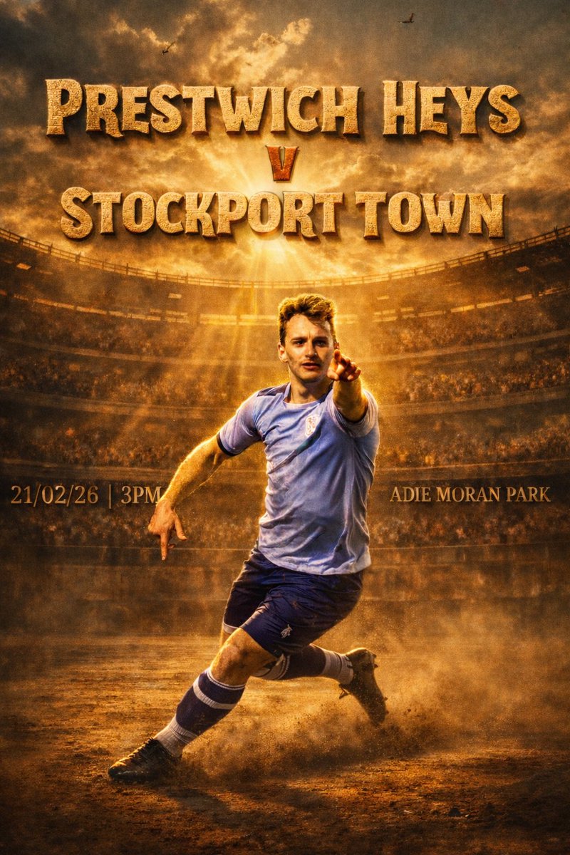 Pitch inspection PASSED ✅

Your Saturday plans have been confirmed, Heys are at home and the temps have risen come down to Adie Moran Park at watch Heys v <a href="/StockportTownFC/">Stockport Town FC</a>

🆚 Stockport Town
⚽️ 3pm 
🏟️ AMP
📆 21/02/26 
🎟️ Adults £7, Concessions £4, UNDER 16’s FREE 

#UpTheHeys