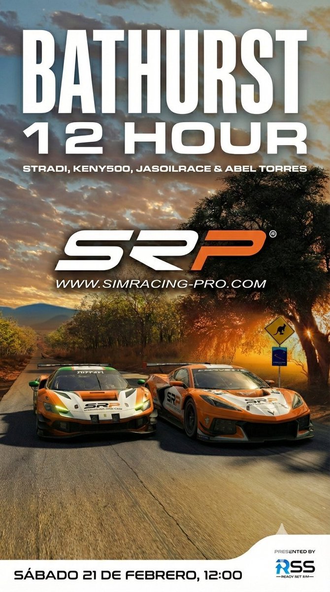 🔴🔴 Arrancamos Directo 🔴🔴

Bathurst 12h con Equipo <a href="/SRPsimracingpro/">SRP SimRacing-Pro.com</a> con <a href="/keny500/">Christian Ortega</a> <a href="/jasoilrace/">JaSoiLRace / Adrián Domínguez</a> <a href="/Abeltc10/">Abel Torres</a>  

🔴twitch.tv/stradi
🔴twitch.tv/stradi