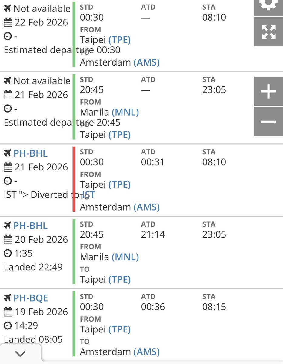 mahmuttokac's tweet photo. Bugün sabah 07:30 civarında KLM havayollarına ait Taipei-Amsterdam seferini yapan KLM808 sayılı uçak İstanbul Havalimanına yönlendirilerek iniş yaptı. Bu olayla ilgili herhangi bir haber bulamadım. Bilen varsa yazabilir mi https://t.co/l0oq5QdH9F