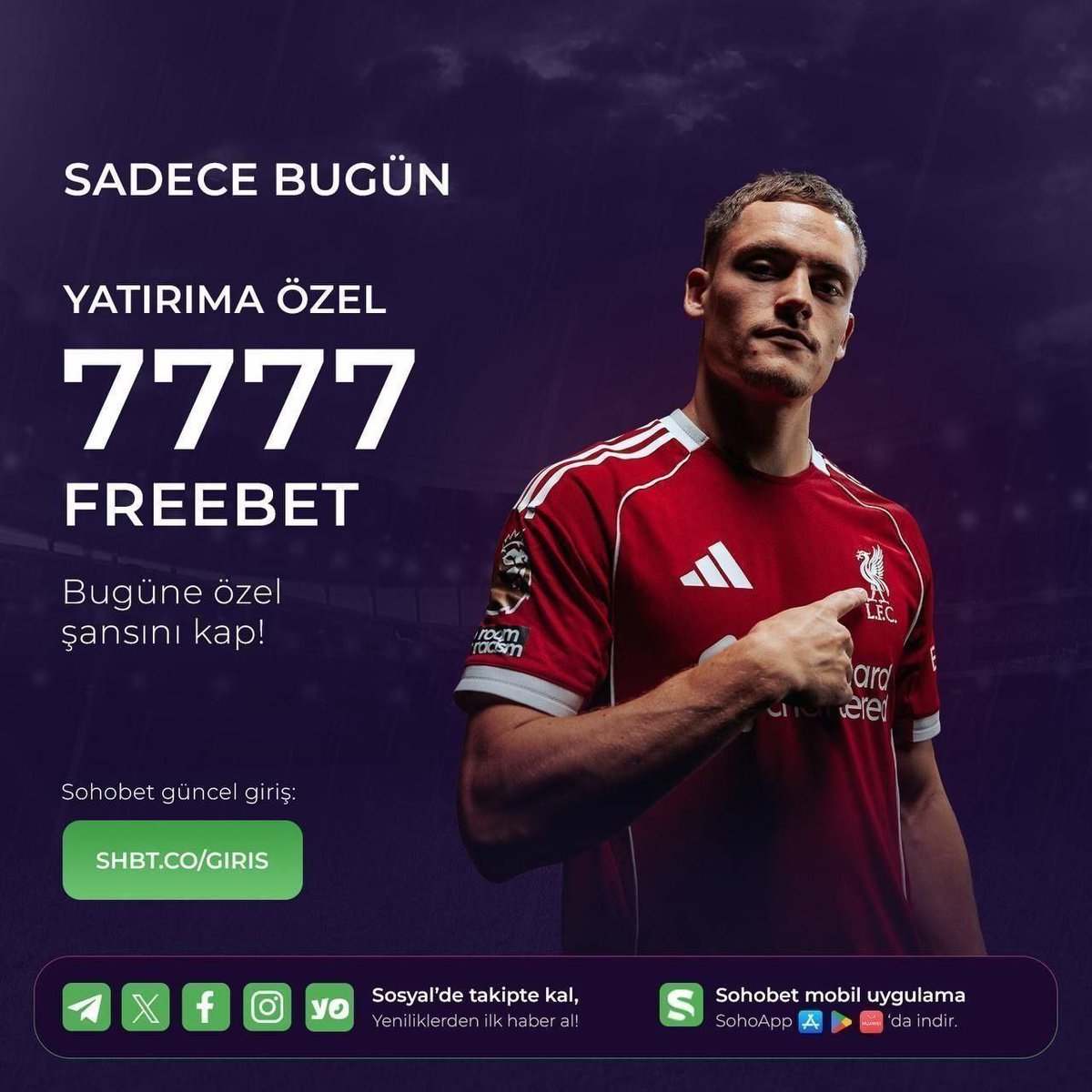 🔥 Sadece Bugün!

Yatırım yapan herkesi özel bir Freebet sürprizi bekliyor!

Şansını katlamak, günü avantajla kapatmak isteyenler için mükemmel bir fırsat! 💸✨

Bugüne özel bu ayrıcalığı kaçırma;
adımını at, avantajını kap, keyfini çıkar! 💚

➡️ shbt.co/giris