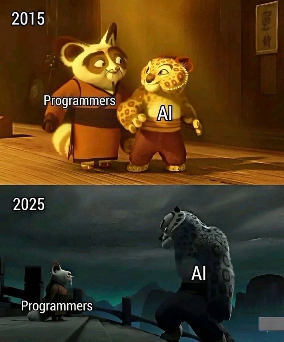 Programmers and AI then vs AI and programmers now..

real 😅