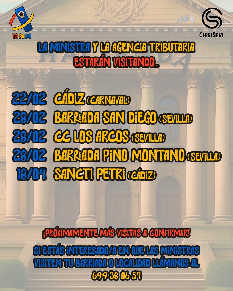 💸🏦 Seguimos con nuestras inspecciones programadas para los próximos días.

Si estás interesado/a en que visitemos tu barriada o localidad, llámanos al 699380654.