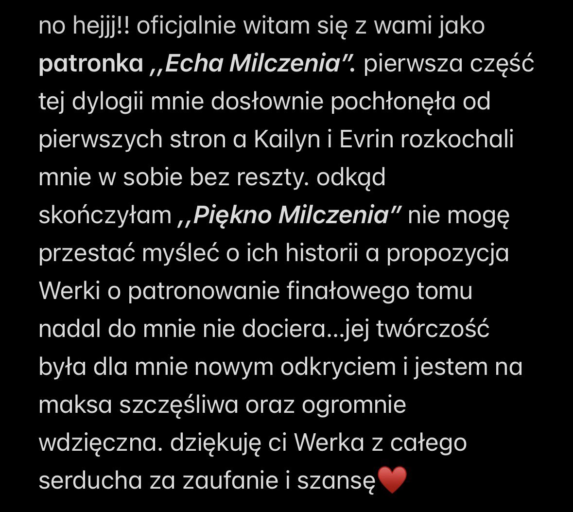 #EchoMilczeniaWS jestem częścią historii Kai i Rina. moje słoneczka jestem taka wdzięczna🥹