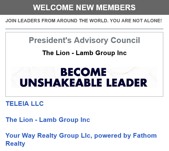 We’re excited to welcome these incredible organizations into our Chamber community.

Check out our member directory and shop Kingdom business.

Shop Kingdom: business.uschristianchamber.com/directory

Chamber with us - become a member today: business.uschristianchamber.com/uscccmembership