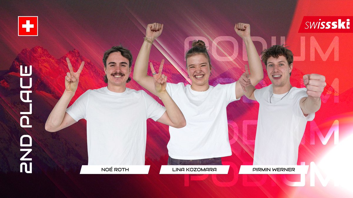 swissskiteam's tweet photo. IT‘S OLYMPIC SILVER! 🥉🇨🇭🤩
Lina Kozomara, Pirmin Werner und Noé Roth werden ZWEITE im Aerials-Team-Event! 😮💨💥 #Congrats!
#swissaerialsteam #swissolympicteam #milanocortina2026 #teamevent https://t.co/1jcboTTw9t