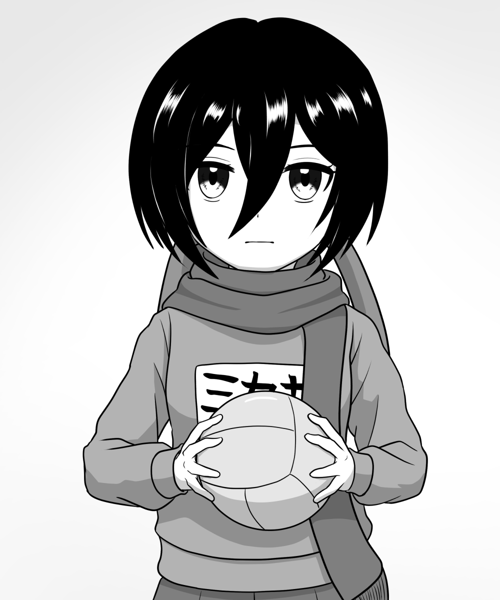 進撃!巨人中学校」より「ミカサ・アッカーマン」 リクエストイラストで