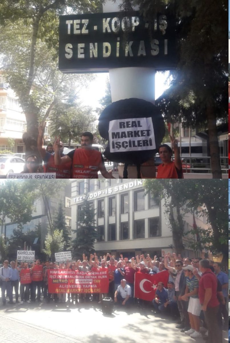 BirSendika's tweet photo. Bu sendika yıllarca aidat aldığı ama işyeri iflas ettiği için Real Market İşçilerini ortadan bırakan sendika değil mi? İşçiler sendika merkezine siyah çelenk bırakmıştı... https://t.co/xT7UBOqhyh