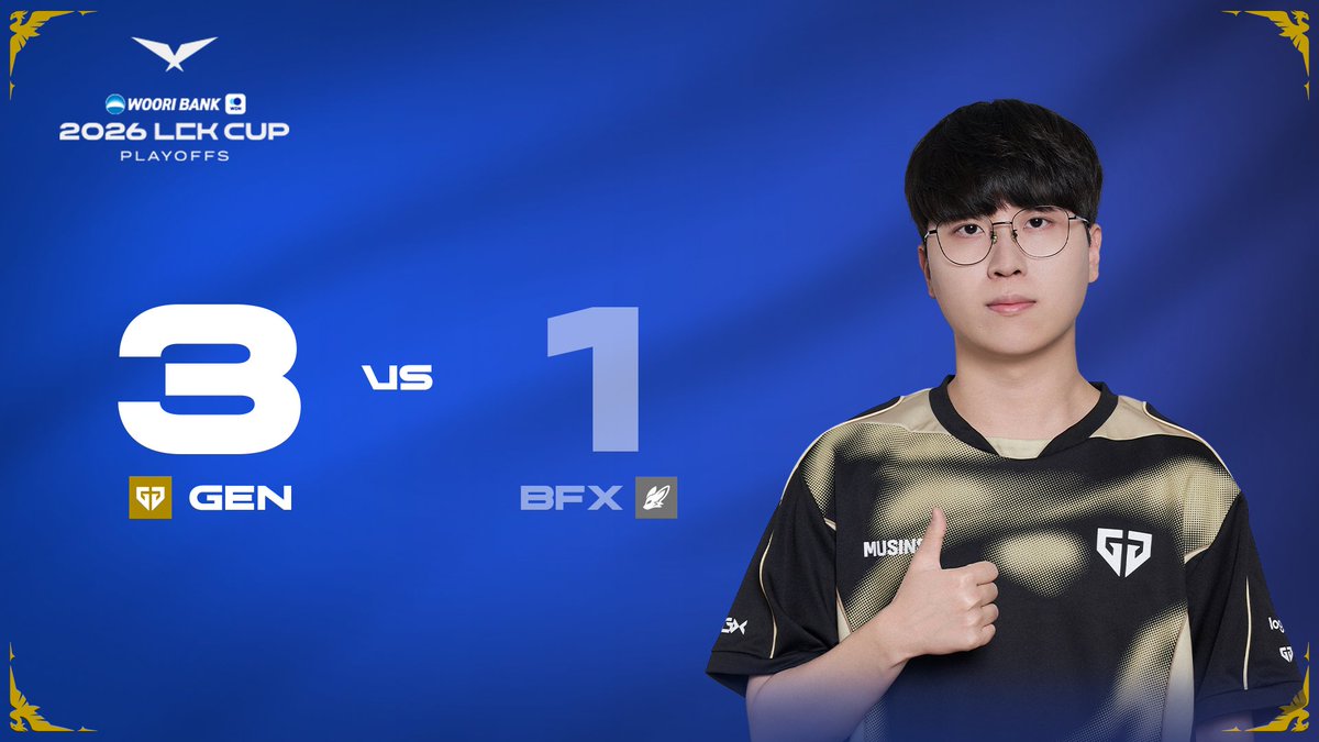 LCK's tweet image. LCK CUP FINALS QUALIFIED ✅
FIRST STAND QUALIFIED ✅

@GenG WIN in #LCK CUP Playoffs Upper R3!