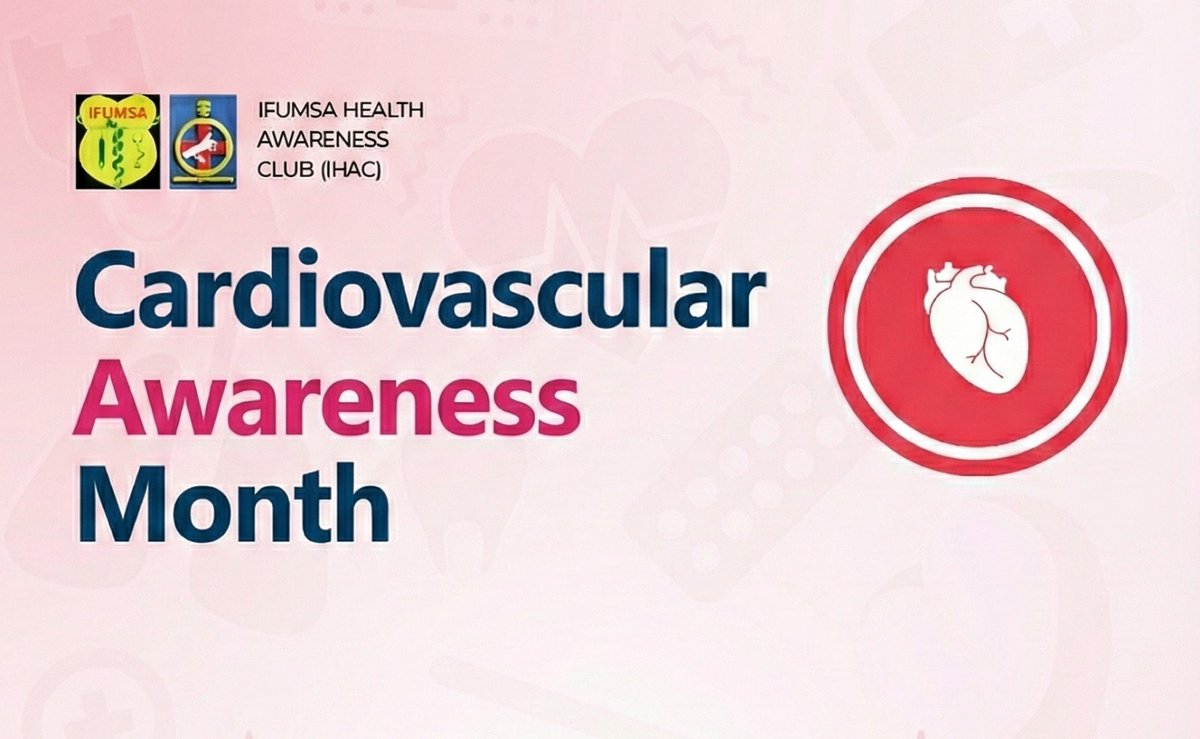 IHAC_OAU's tweet photo. The month of February is regarded as the Cardiovascular Awareness Month. It is a month dedicated to raising awareness about heart health and how lifestyle modifications can reduce the risk of cardiovascular diseases.

#CARDIOVASCULARAWARENESSMONTH🫀
#IHAC https://t.co/0cFo9M1RhA