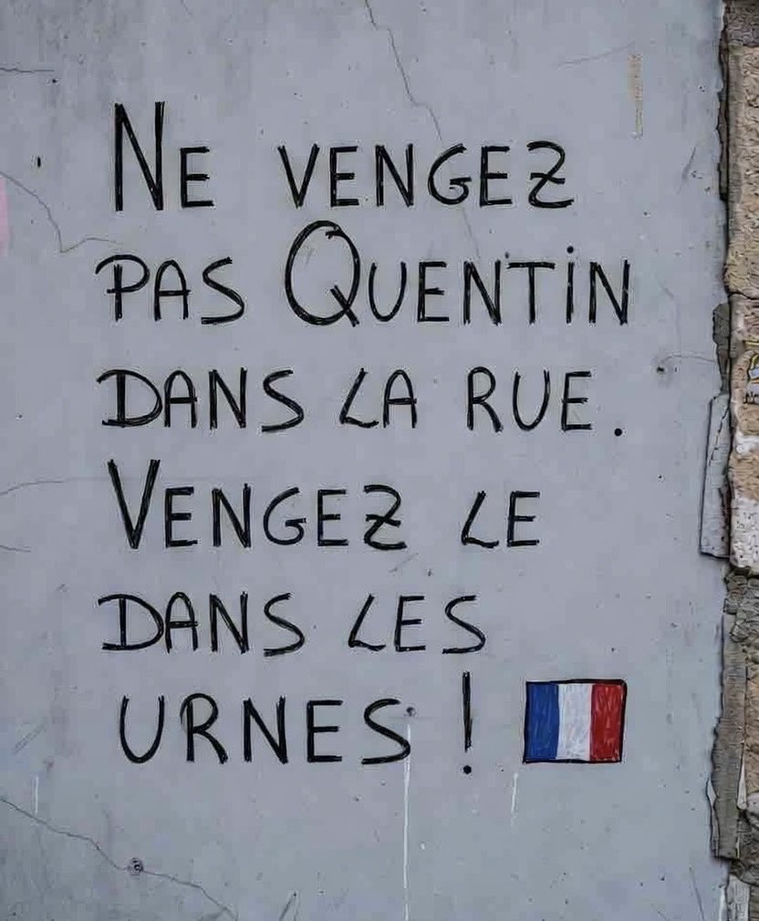 N’oubliez pas ! 🇫🇷🕊️

#JusticePourQuentin #Lyon
