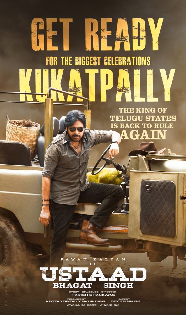 KukatpallyPKFC's tweet photo. GET READY FOR THE BIGGEST CELEBRATIONS KUKATPALLY💥💥💥💥

THE KING OF TELUGU STATES IS BACK TO RULE AGAIN

TEAM #KukatpallyPKFC 
#UstaadBhagatSingh 
#AuraOfUstaad https://t.co/MFr0Frsyou