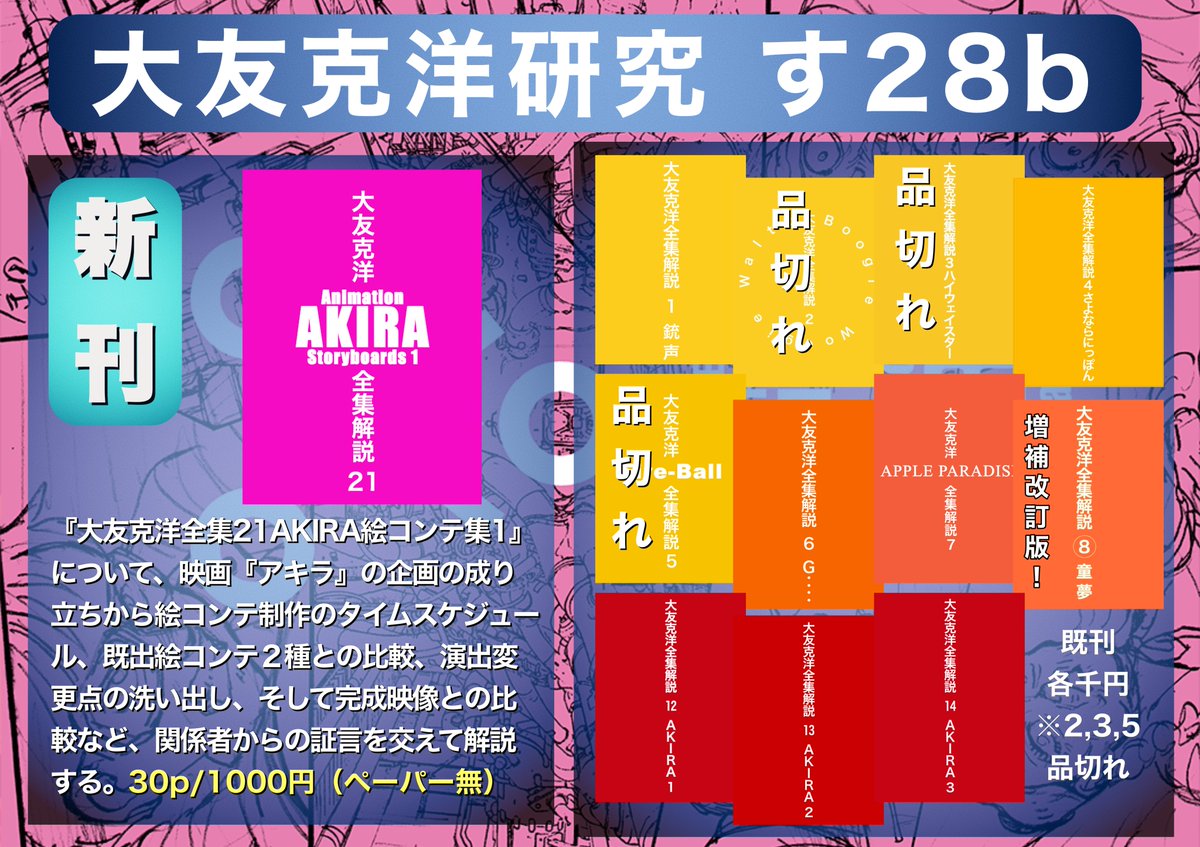 明日ビッグサイトで開催の【COMITIA155】にサークル大友克洋研究で出て