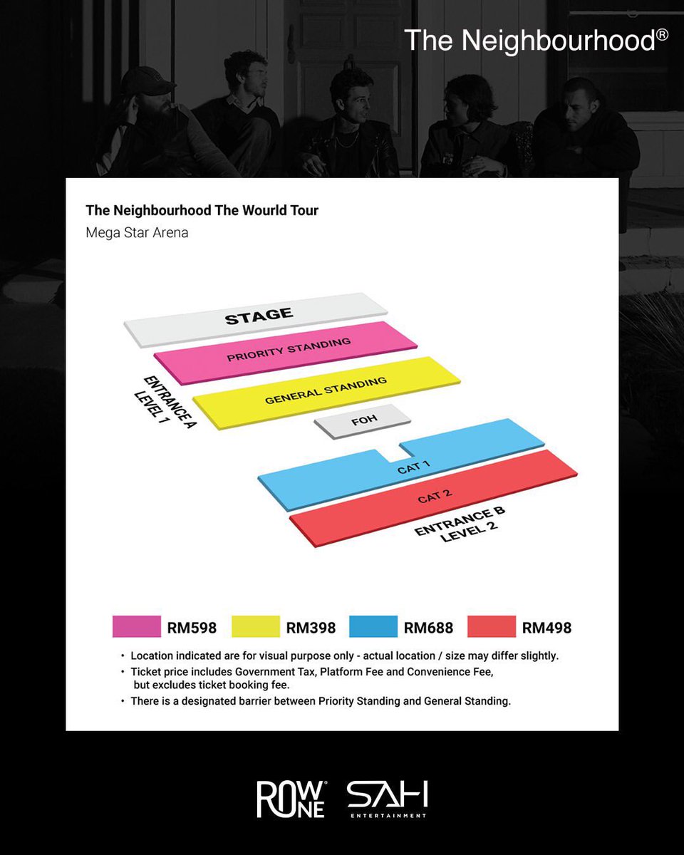 teuslayy's tweet photo. [TICKETING SERVICE]

THE NEIGHBOURHOOD IN KUALA LUMPUR 🇲🇾

🪅 SC: RM35/ticket (non refundable)
🪅 Highly Experienced (pinned tweet)
🪅 Very limited slots
🪅 no cancellation, if so, sc no refund

‼️ can request section, but cannot request for front row

📥 DM this template if interested:

Hi!! I want to book [how many] tickets [category] for #NEIGHBOURHOODinKL 

‼️ please note that we will start replying one by one from the bottom of my DM so please dont spam me or else your DM will be at the top back. Thank youuu!!

#NEIGHBOURHOODinMY #NEIGHBOURHOODinMALAYSIA #THENEIGHBOURHOOD