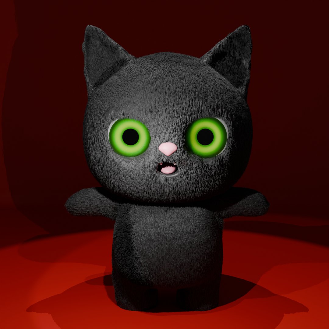 ando540's tweet photo. 息抜きにチャンネコを作る #blender #b3d #3DCG https://t.co/L9PMQfDFxP