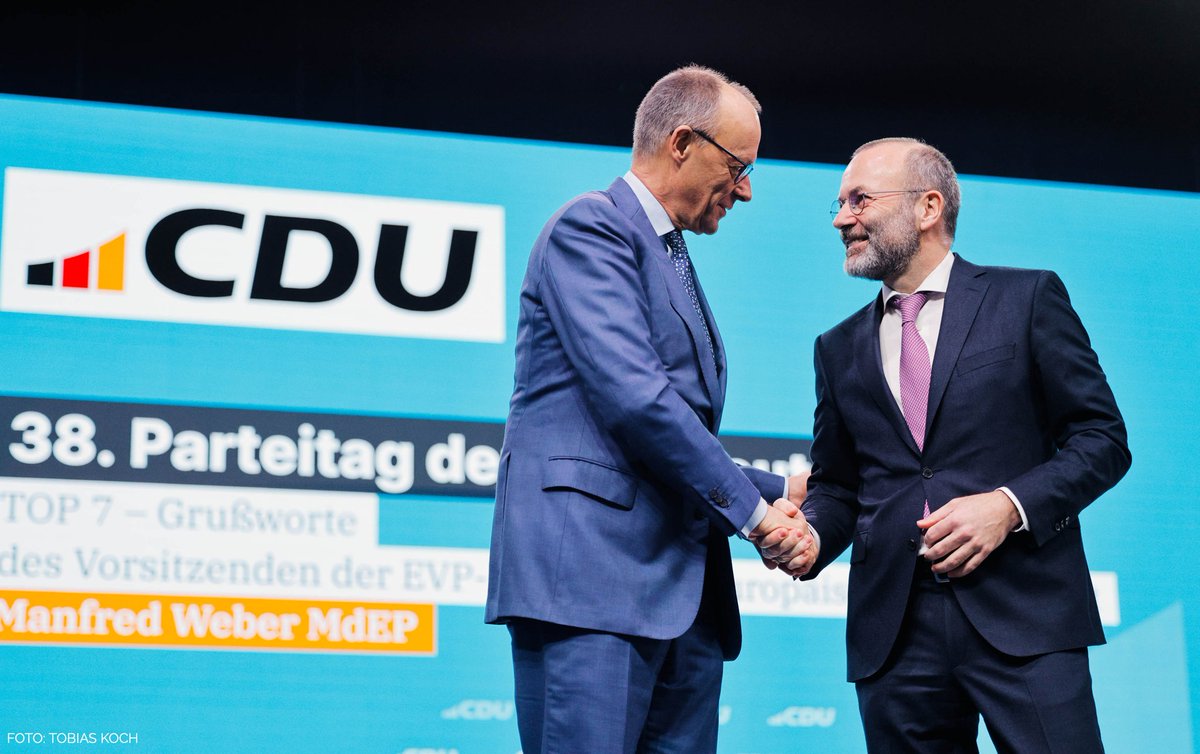 ManfredWeber's tweet image. .@CDU und @CSU sind die Europaparteien. 2026 ist entscheidend - wir werden eine wirkliche europäische Verteidigungsunion umsetzen und unsere Soziale Marktwirtschaft in einer stürmischen Welt zukunftsfest machen.