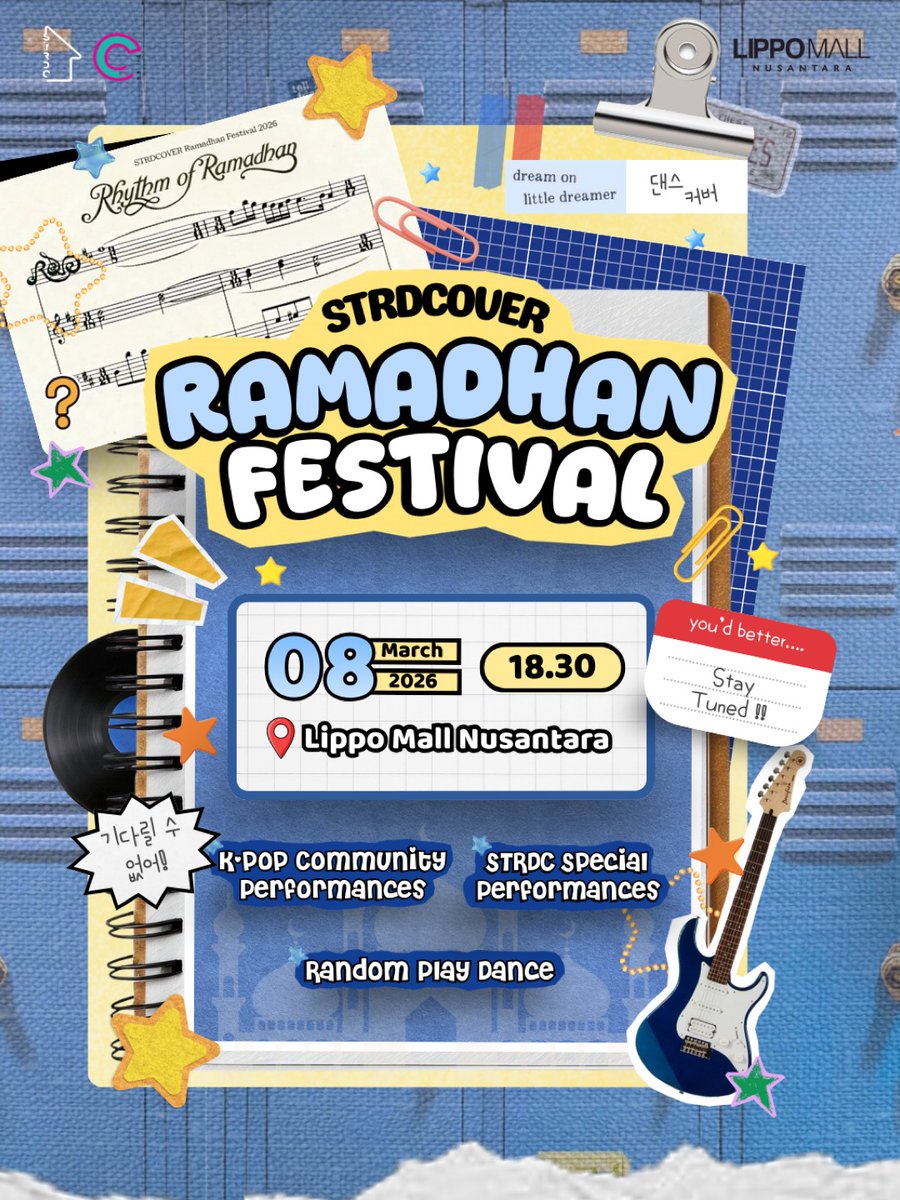 ✨ STRDCover Ramadhan Festival 2026 ✨

Presented by @strdc.studio @strdcover

📅 Sunday, 8 March 2026
📍 Lippo Mall Nusantara
🕡 18.30 – end

Celebrate this special season with an evening filled with exciting showcase performances
and vibrant energy 🌙✨

#ILLIT #아일릿