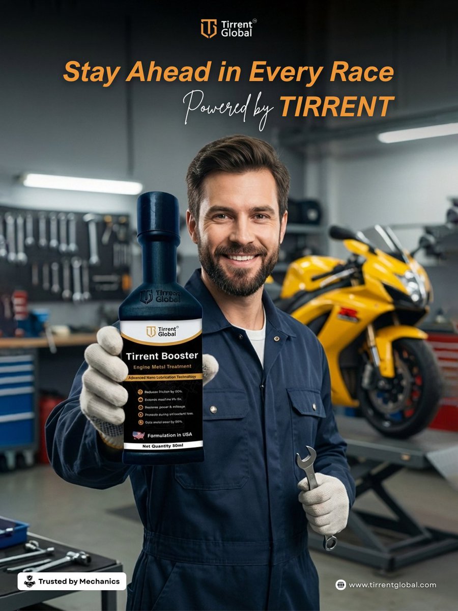 tirrentglobal's tweet image. Tirrent Booster - Tirrent Booster Engine Metal Treatment is engineered to reduce wear, improve smoothness, and extend engine life — so every ride feels powerful and effortless.

website: tirrentglobal.com

#tirrentbooster #powerunleashed #heavydutyperformance