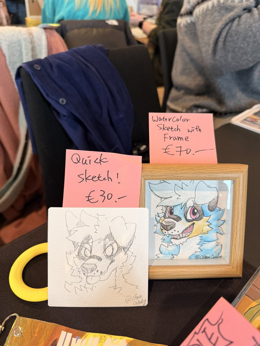 ClaraCoydog's tweet photo. Our last time Artist Alley in #NFC2026 
I’m doing acrylic standees/ badge commissions, also onsite quick sketch available now!

come to say hi us! https://t.co/86DvPOrAWZ
