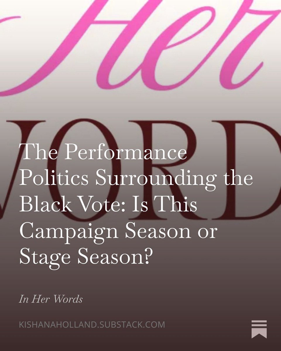 The Performance Politics Surrounding the Black Vote: Is This Campaign Season or Stage Season? 

open.substack.com/pub/kishanahol…

#GAPol
