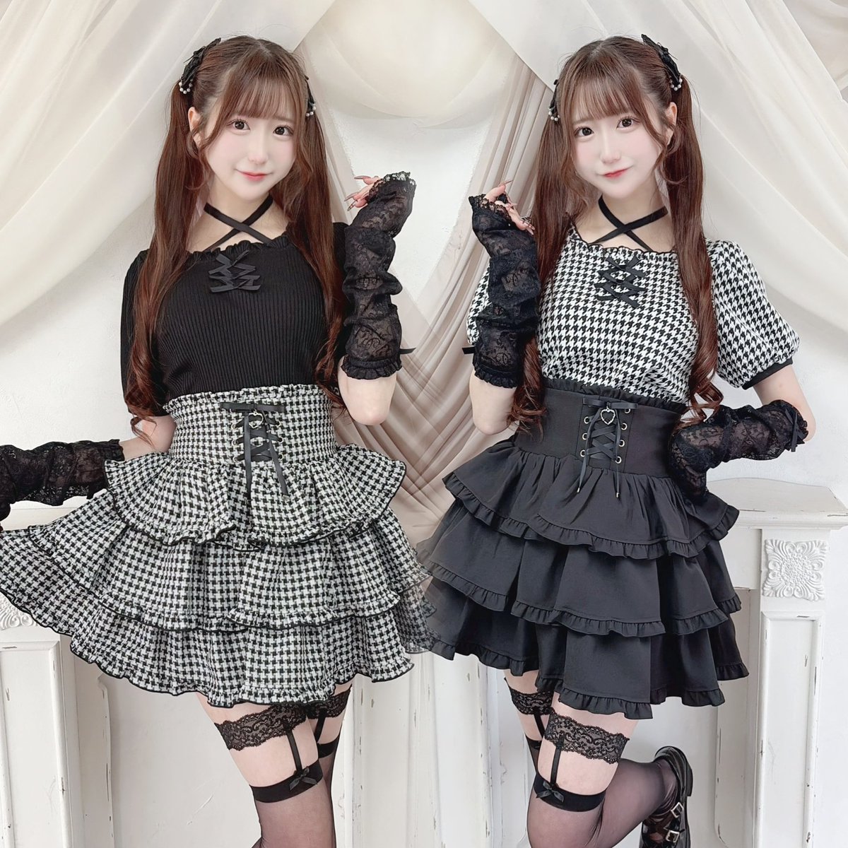 𝑃𝑖𝑐𝑘 𝑢𝑝🩶 . 繊細レースのアームウォーマーがセットになった