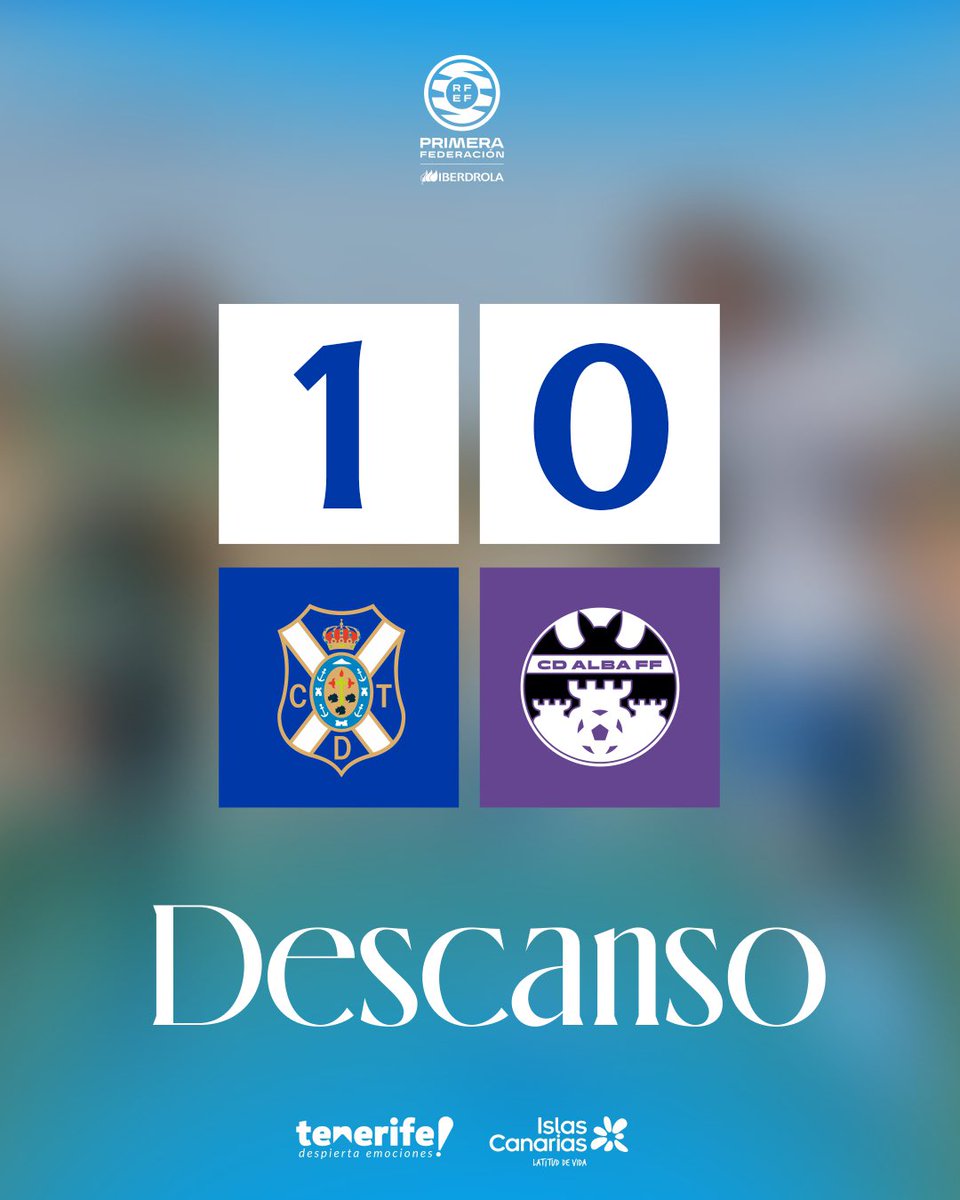 🤍💙  |DESCANSO|

CD Tenerife Femenino B 1️⃣ - 0️⃣ <a href="/CDAlbaFem/">CD Alba Fútbol Femenino</a> 

⚽️ Noelia Salazar

#UnMismoLatido #CDTFemenino