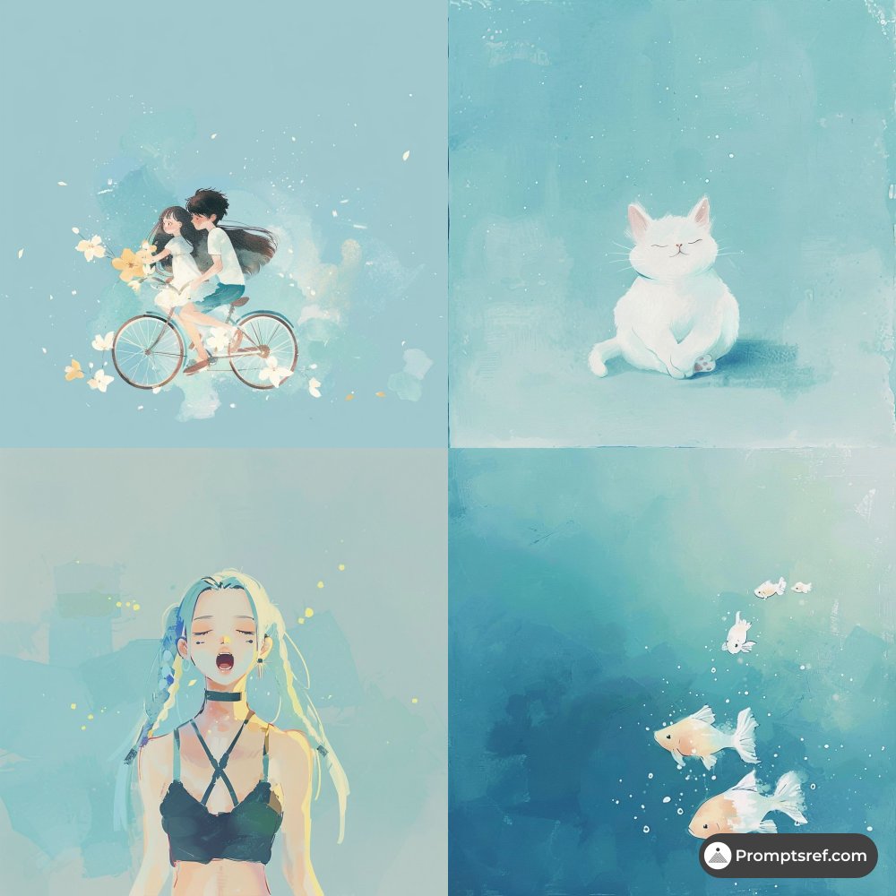 Teal/cyan sample grid