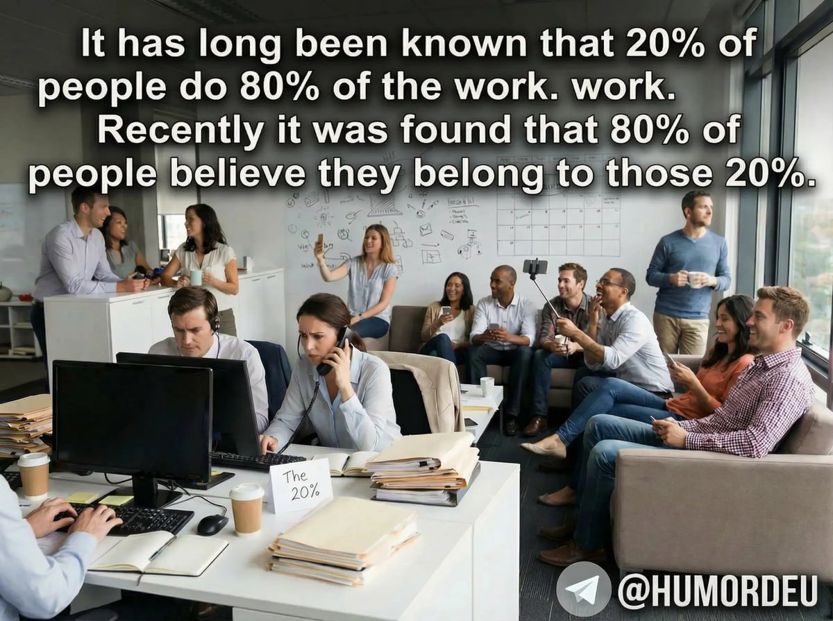 Be honest… are you really part of the 20%? Drop a 💼 if yes. No lies allowed.”