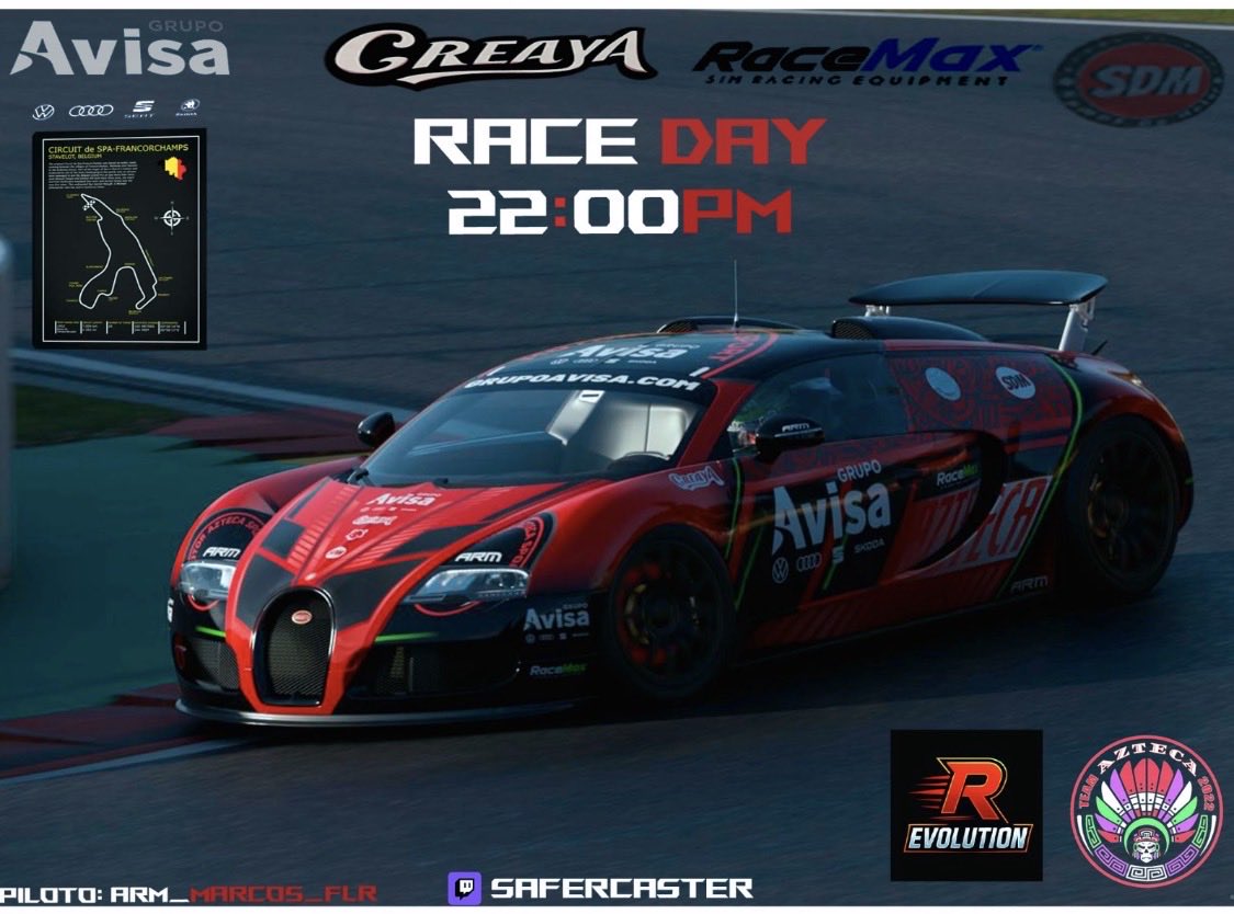 Sábado noche de #Tractioncup organizado por <a href="/EPLF_Azkenportu/">R-EVOLUTION</a> 

Esta noche contamos con la mano de <a href="/Marcos_14_33/">marcos_33</a> 
Mucha suerte ! 

En la lucha está la victoria 

Diseño: <a href="/13hector84/">ARM_ERPOCAS</a> 

Twitch 22:00h 
<a href="/SaferCaster/">SaferCaster</a> 

#grupoavisa #SDM <a href="/CreaYaES/">CreaYa.es</a> <a href="/RaceMax2/">RaceMax</a>