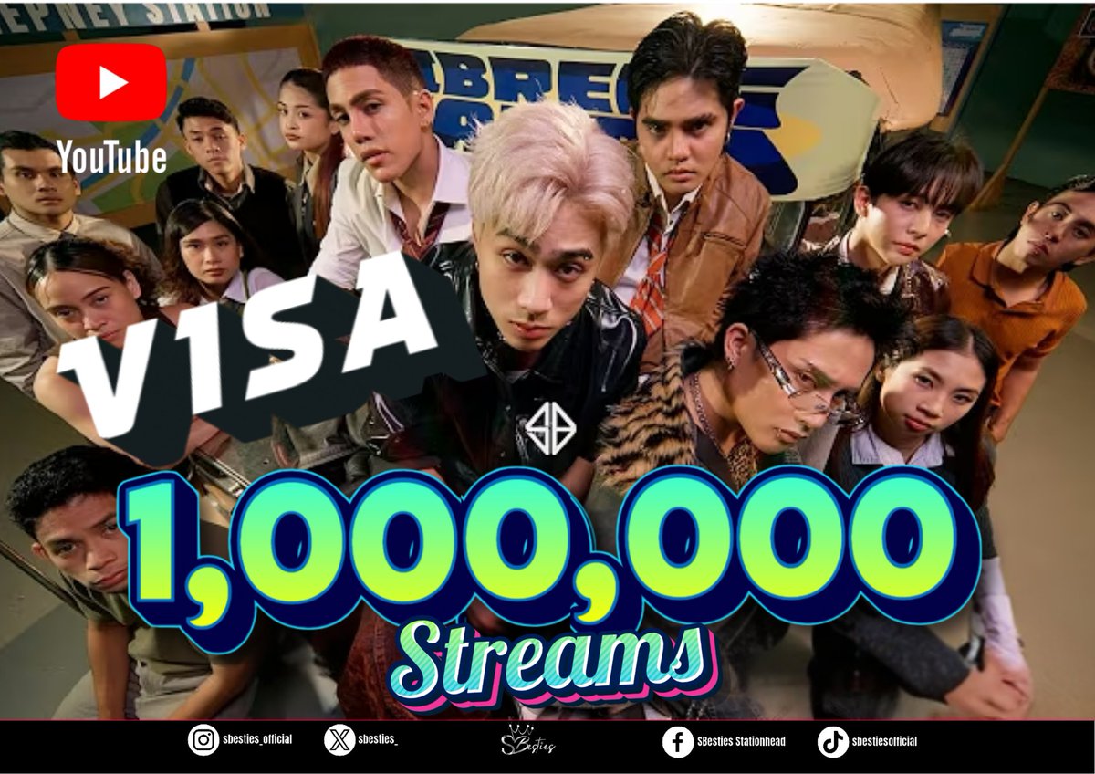 sbesties_'s tweet photo. 1 MILLION STREAMS AND COUNTING! 🚀🔥
A’TIN, we did that! Tuloy-tuloy lang, no brakes, no limits. Next stop: even higher! 💎✨
#SB19 #SB19VISA #VISA #1MillionStreams #A’TIN https://t.co/XpbW5M6wpV