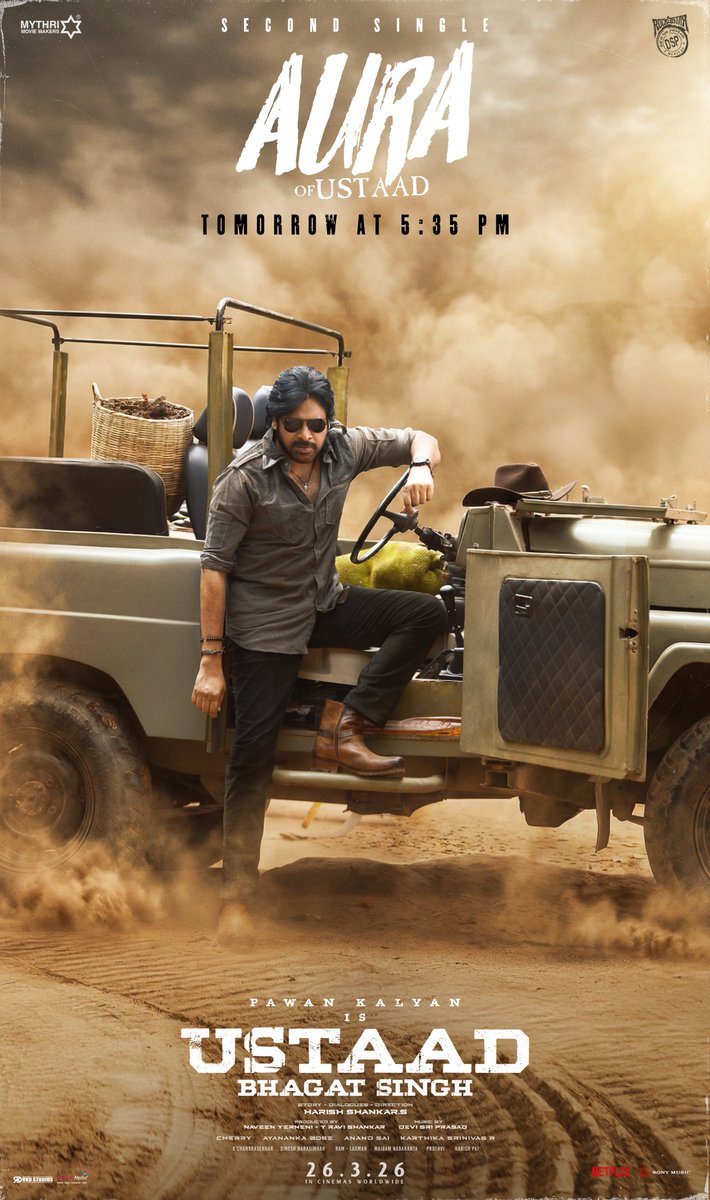 Everyone has a personality. 
He has an AURA 🔥🔥

#UstaadBhagatSingh second single #AuraOfUstaad out tomorrow at 5.35 PM ❤‍🔥

Promo out now!
▶️ youtu.be/04B_3EMQsU8

#UstaadBhagatSingh GRAND RELEASE WORLDWIDE ON 26th MARCH, 2026.

#UBSOnMarch26th

POWER STAR <a href="/PawanKalyan/">Pawan Kalyan</a>