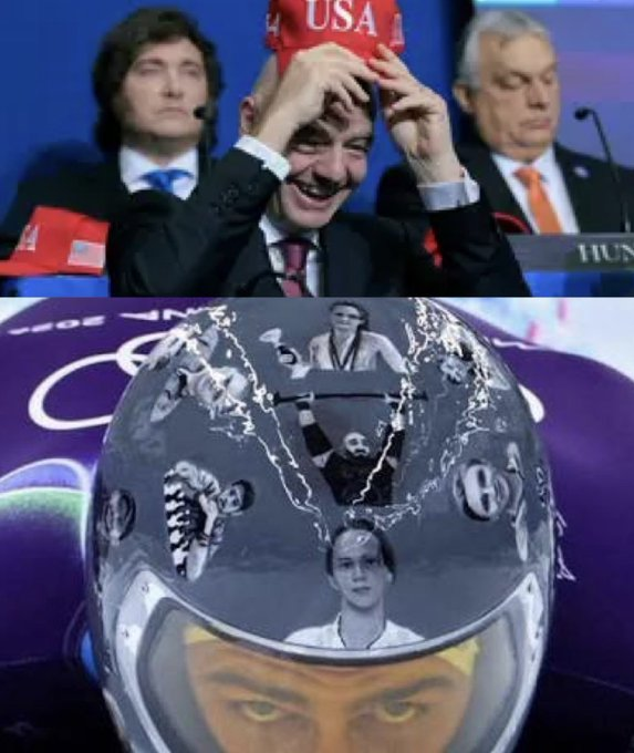 Infantino, president of FIFA and member of the IOC (International Olympic Committee).
The same IOC that requires athletes to refrain from political expressions during competitions and that disqualified Ukrainian athlete Vladyslav Heraskevych for commemorating his fallen teammates