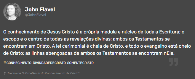 Reformai's tweet photo. Que ciência concorre com a glória de Cristo? Diante dEle, todo mistério é palha. Conhecê-Lo é ser arrebatado; é impossível conhecê-Lo e ainda amar este século. Que hoje o Senhor se revele ao seu coração e nada mais importe além de Jesus Cristo, e este crucificado. https://t.co/fCJTKVsekn