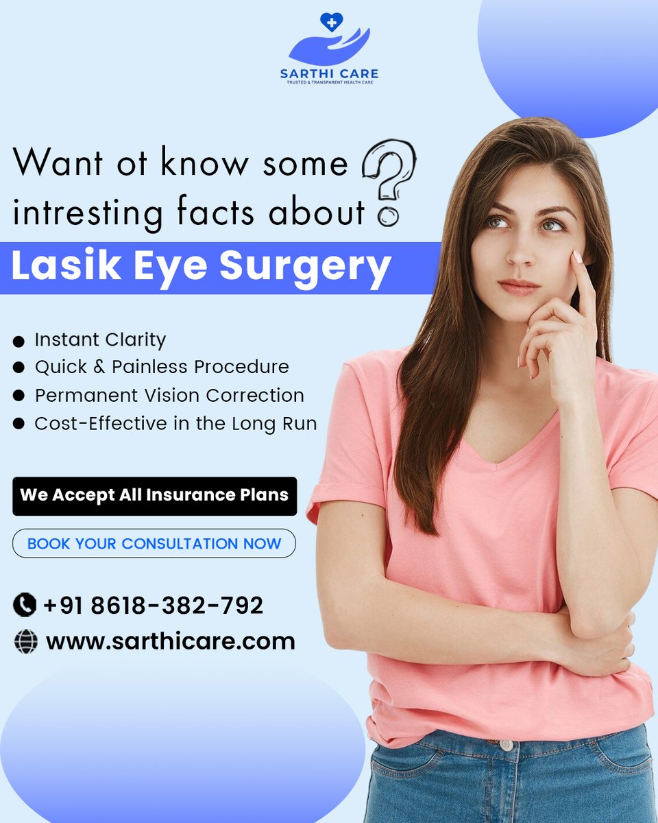 sarthicare1's tweet image. Blurry vision holding you back?

LASIK is a safe, fast, and effective way to experience life without glasses.
Clear vision. Greater confidence. Better lifestyle.
Consult our experts today.

#LasikEyeSurgery #FreedomFromGlasses #EyeSpecialist #SarthiCare