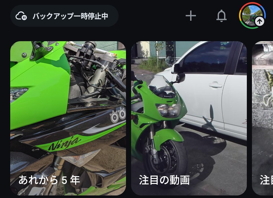 昼にアルバムを開いて第一列の状況におや？っと。 ZXR250C7とZX-6R